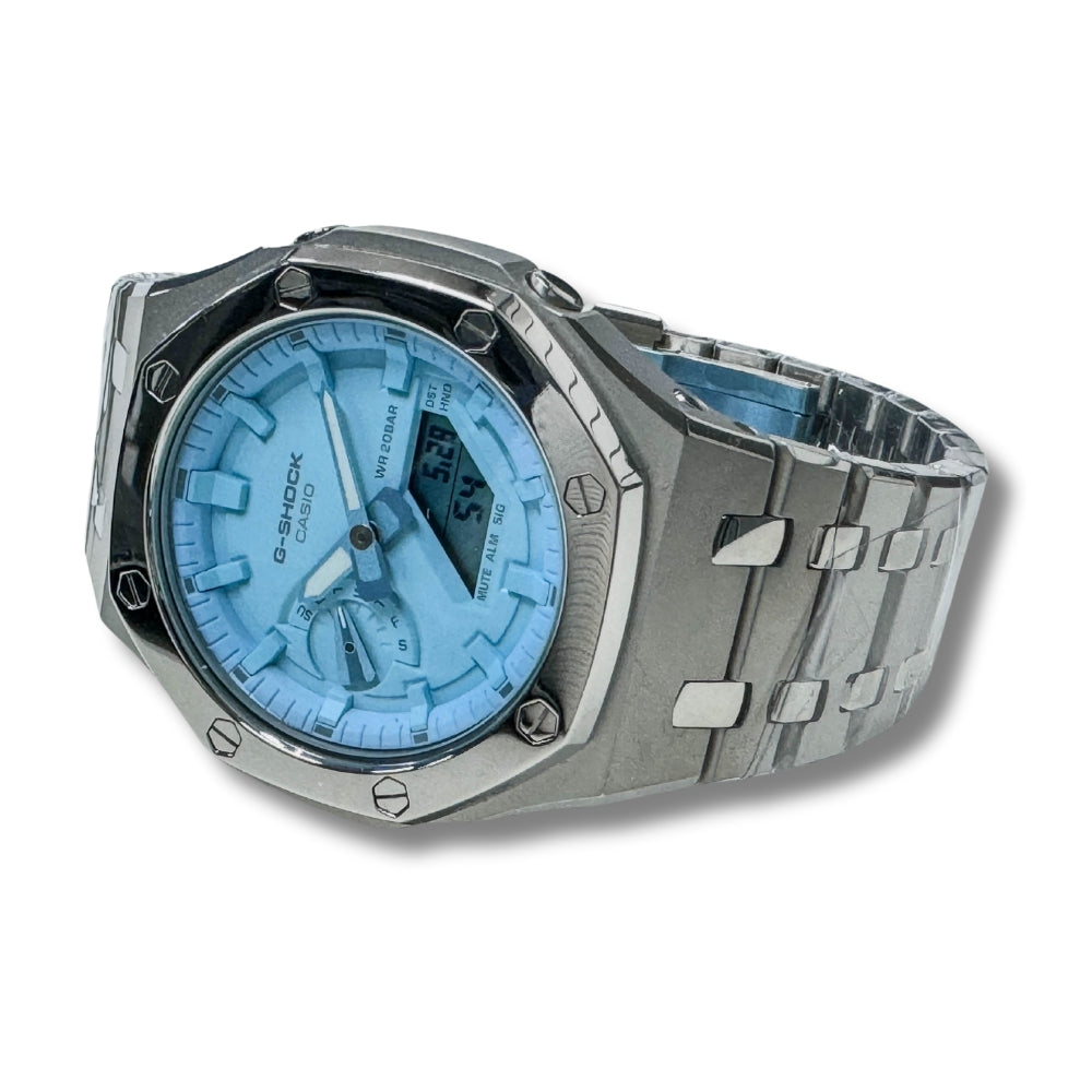 CasiOak GA-2100-2A2 45mm Gen 4 Silver & Turquoise