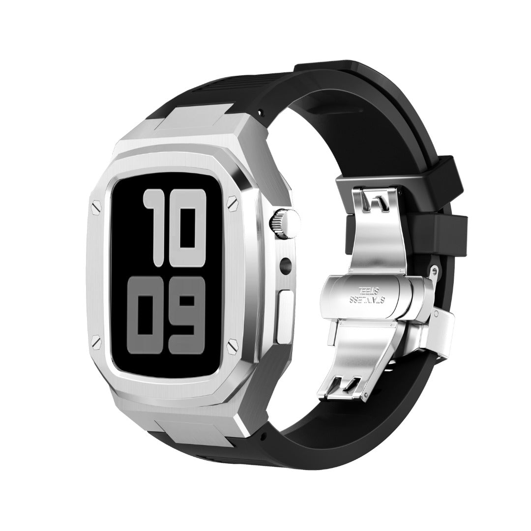 Luxury Stainless Steel Watch case & rubber strap 4 Options
