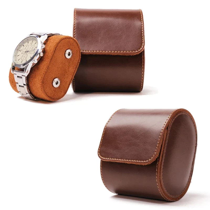 Single Watch Roll - Black or Brown