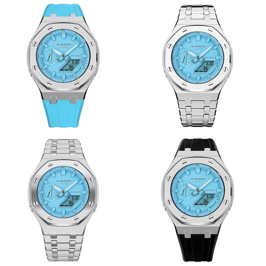 CasiOak GA-2100-2A2 45mm Gen 4 Silver & Turquoise