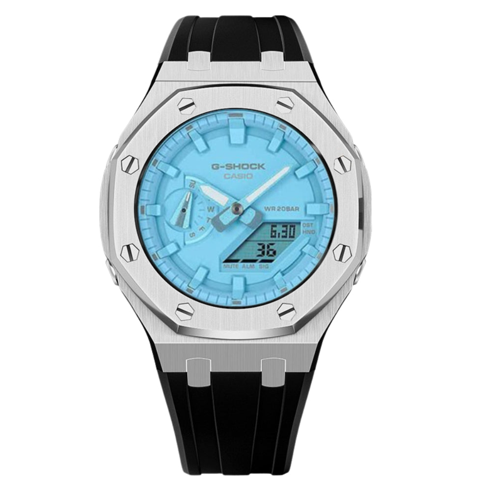 CasiOak GA-2100-2A2 45mm Gen 4 Silver & Turquoise