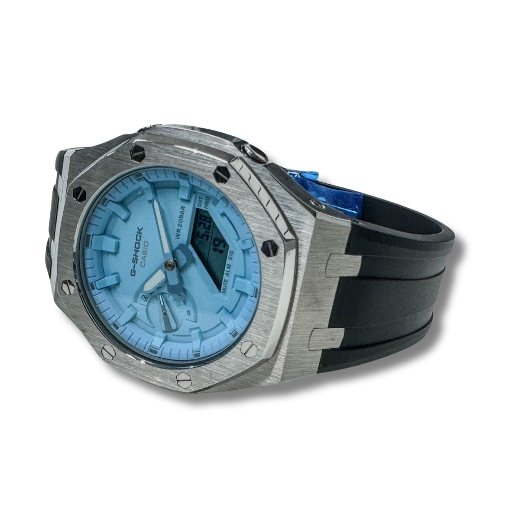 CasiOak GA-2100-2A2 45mm Gen 4 Silver & Turquoise