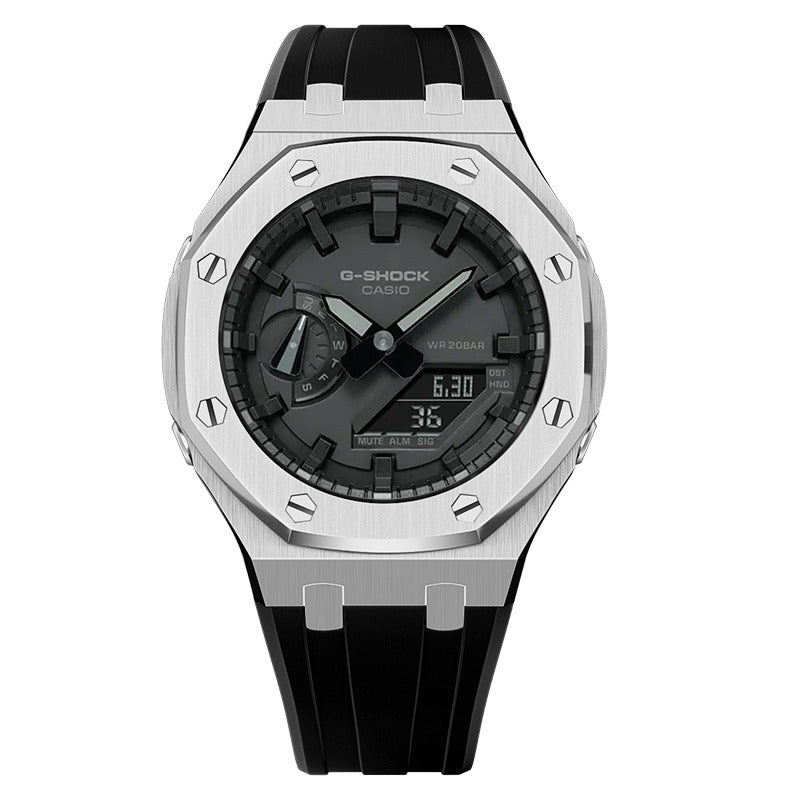 CasiOak mod watch G-Shock Casio GA-2100-1A1 45mm silver/black
