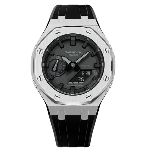 CasiOak mod watch G-Shock Casio GA-2100-1A1 45mm silver/black