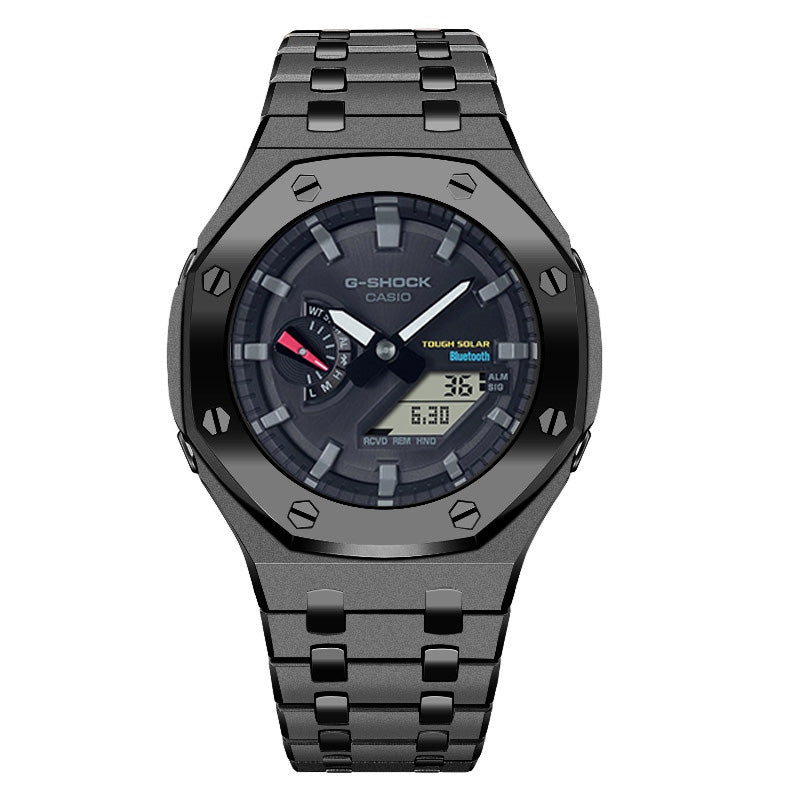 CasiOak 45mm Bluetooth/Solar with Matte/Shiny Stainless Steel