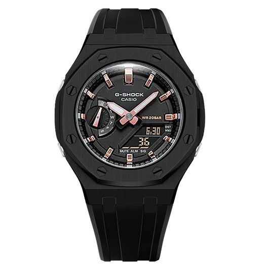 CasiOak GMA-S2100 42mm black with rubber strap