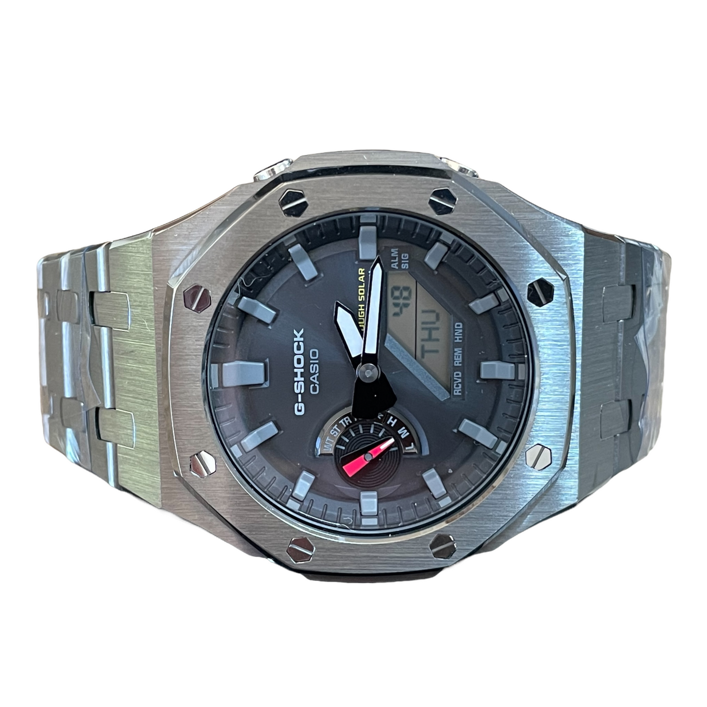 CasiOak GA-B2100-1A 45mm Bluetooth/solar with stainless steel bracelet